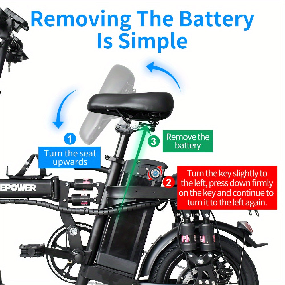 Foldable E-bike For Adults, 400W Motor 20MPH Max Speed