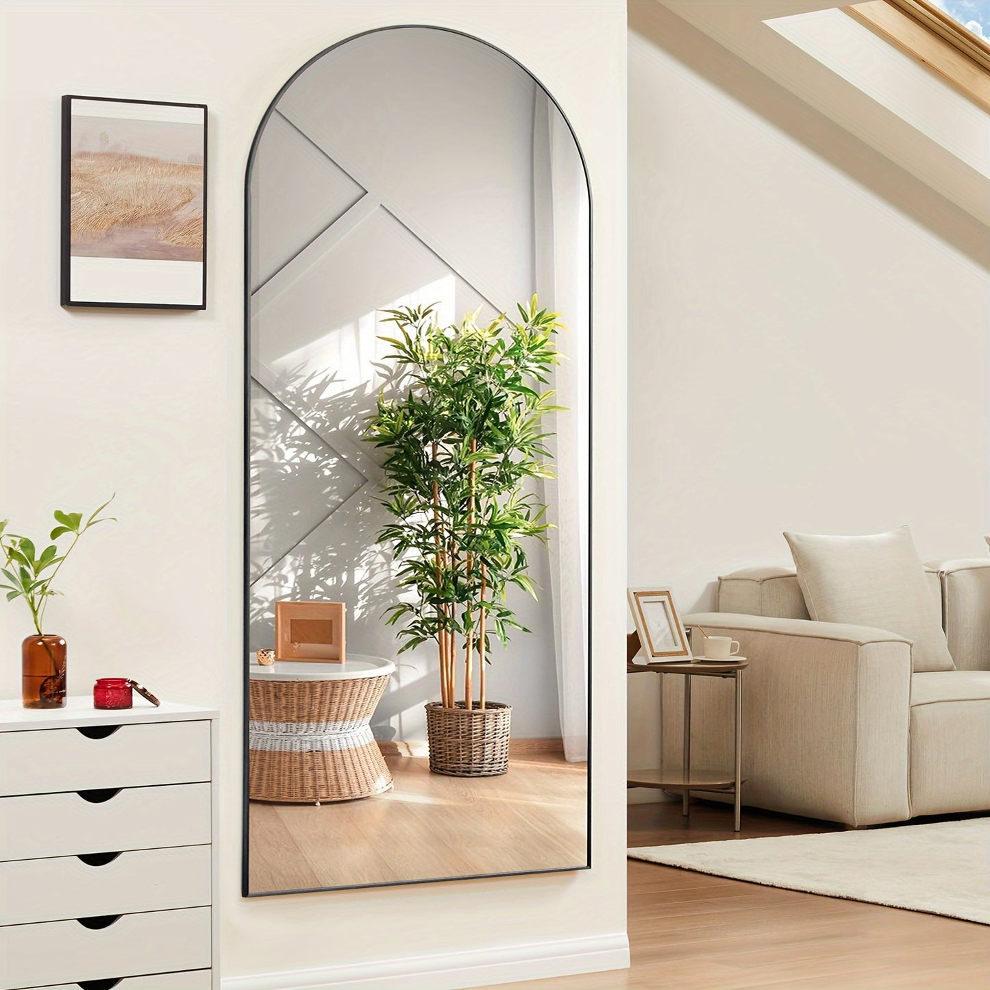 Standing Full Body Mirror - Sturdy Aluminum Alloy Frame,