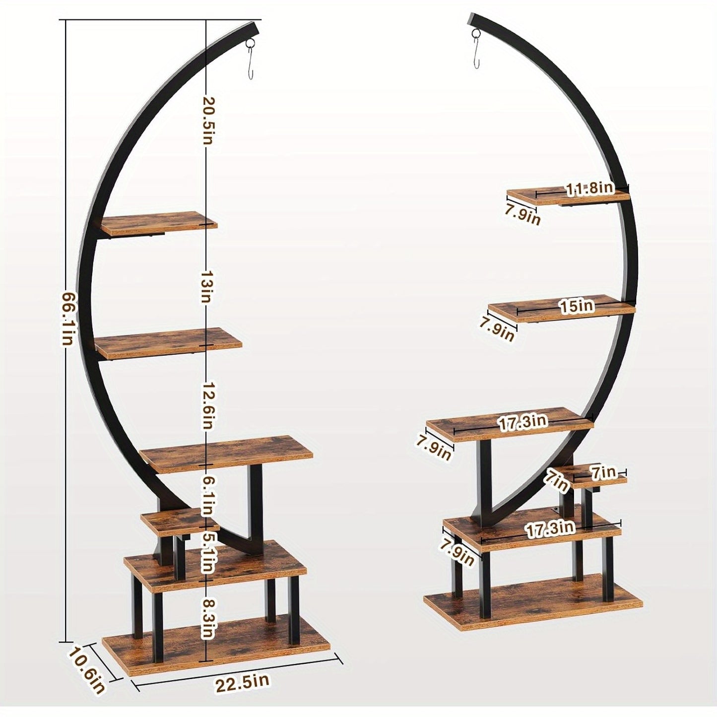 2 Pack 7 Tiered Metal GREENSTELL Plant Stand with Grow Lights