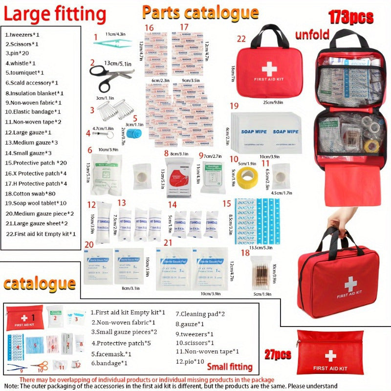 Complete Outdoor First Aid Kit with Portable Bag