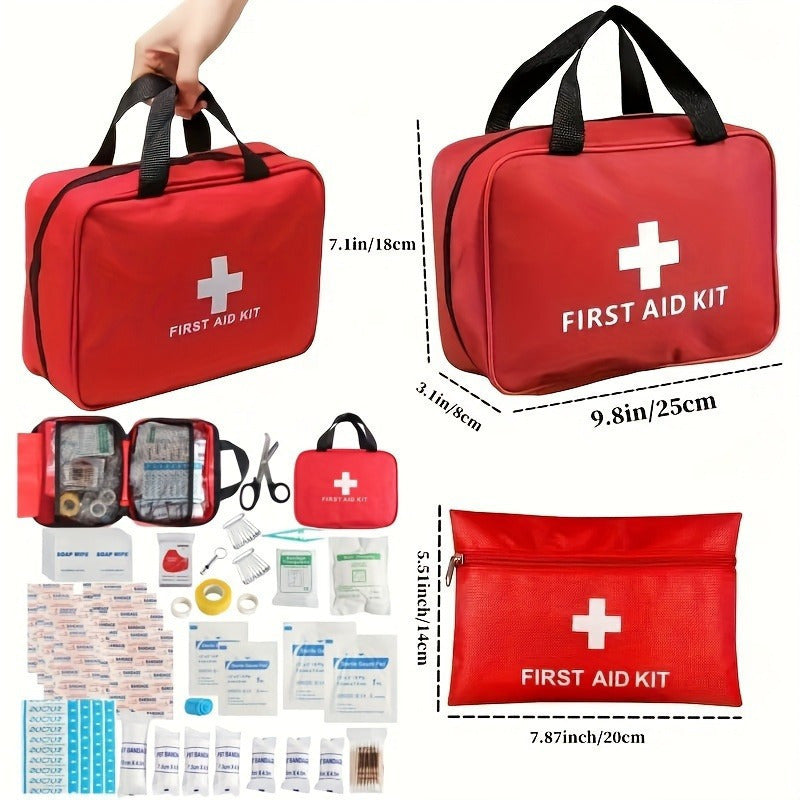 Complete Outdoor First Aid Kit with Portable Bag