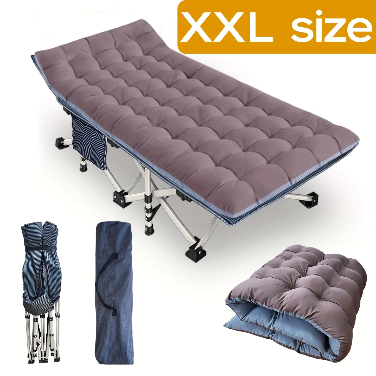 Oversized Camping Cot XXL 32 Inches Width With Comfortable Mattress