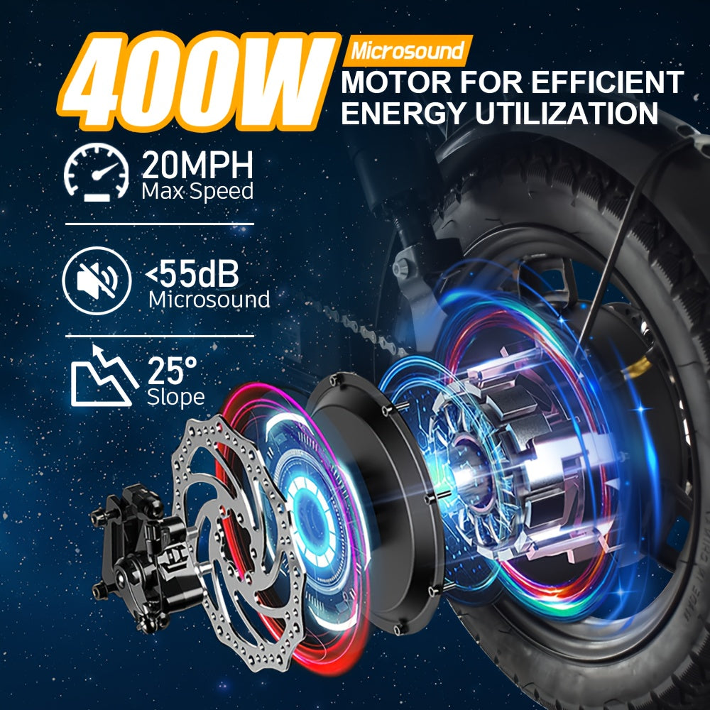 Foldable E-bike For Adults, 400W Motor 20MPH Max Speed