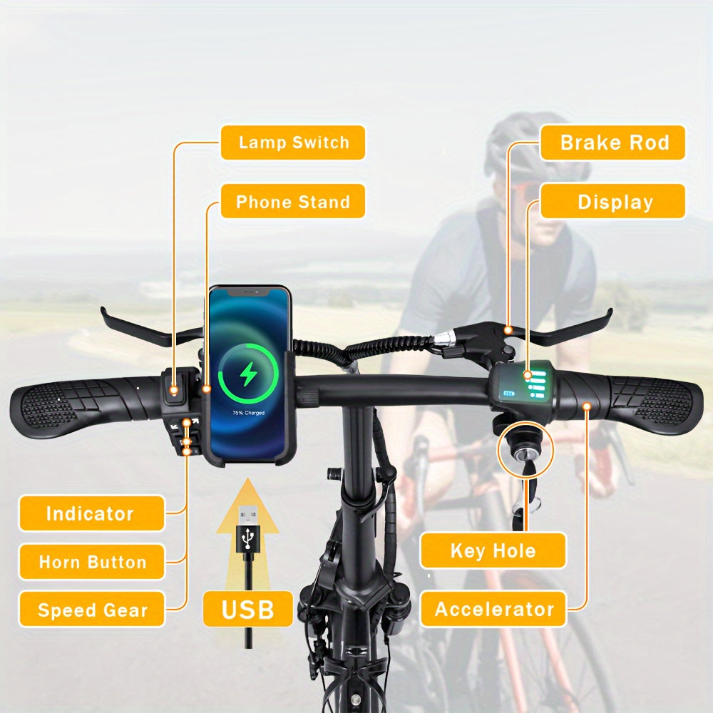 Foldable E-bike For Adults, 400W Motor 20MPH Max Speed