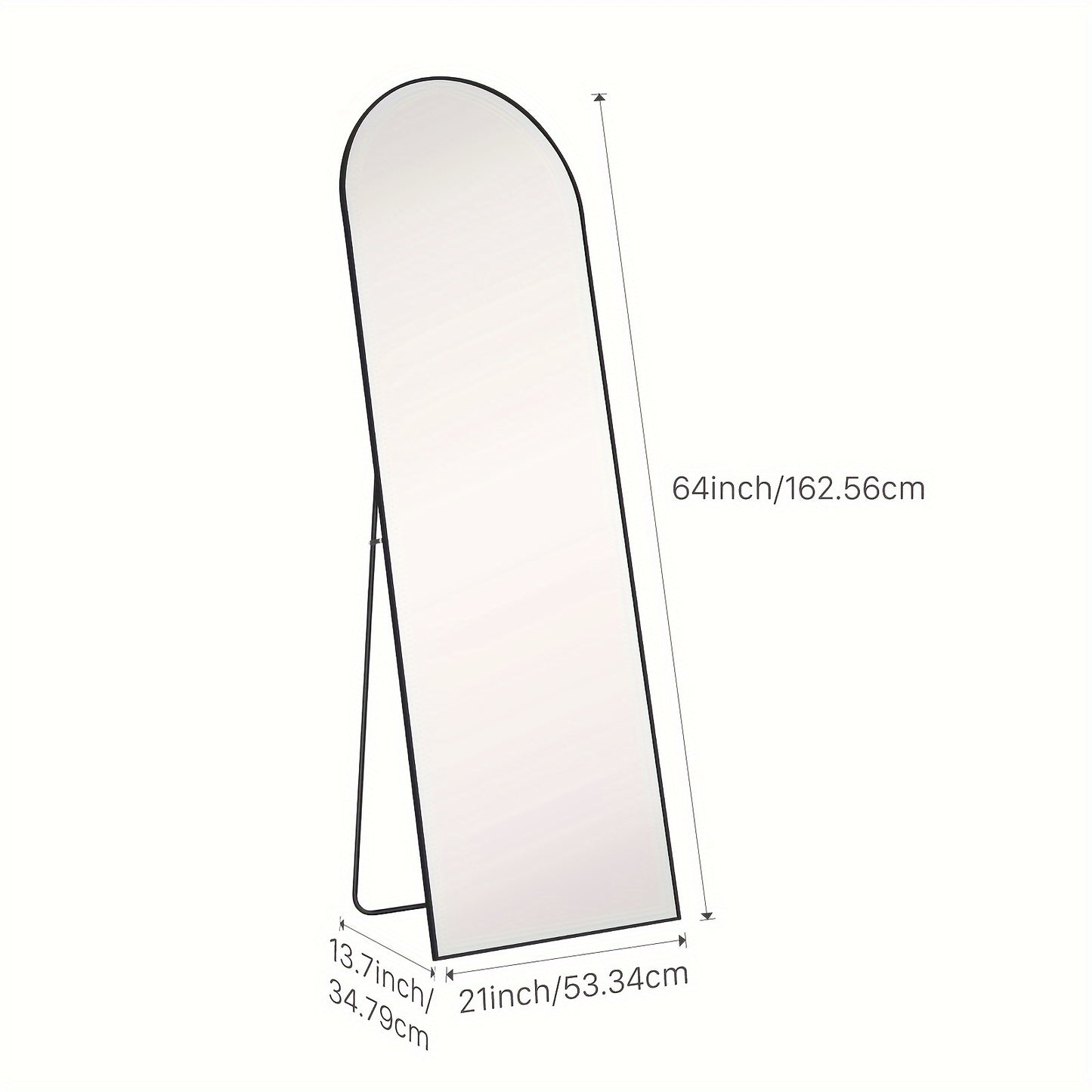 Standing Full Body Mirror - Sturdy Aluminum Alloy Frame,