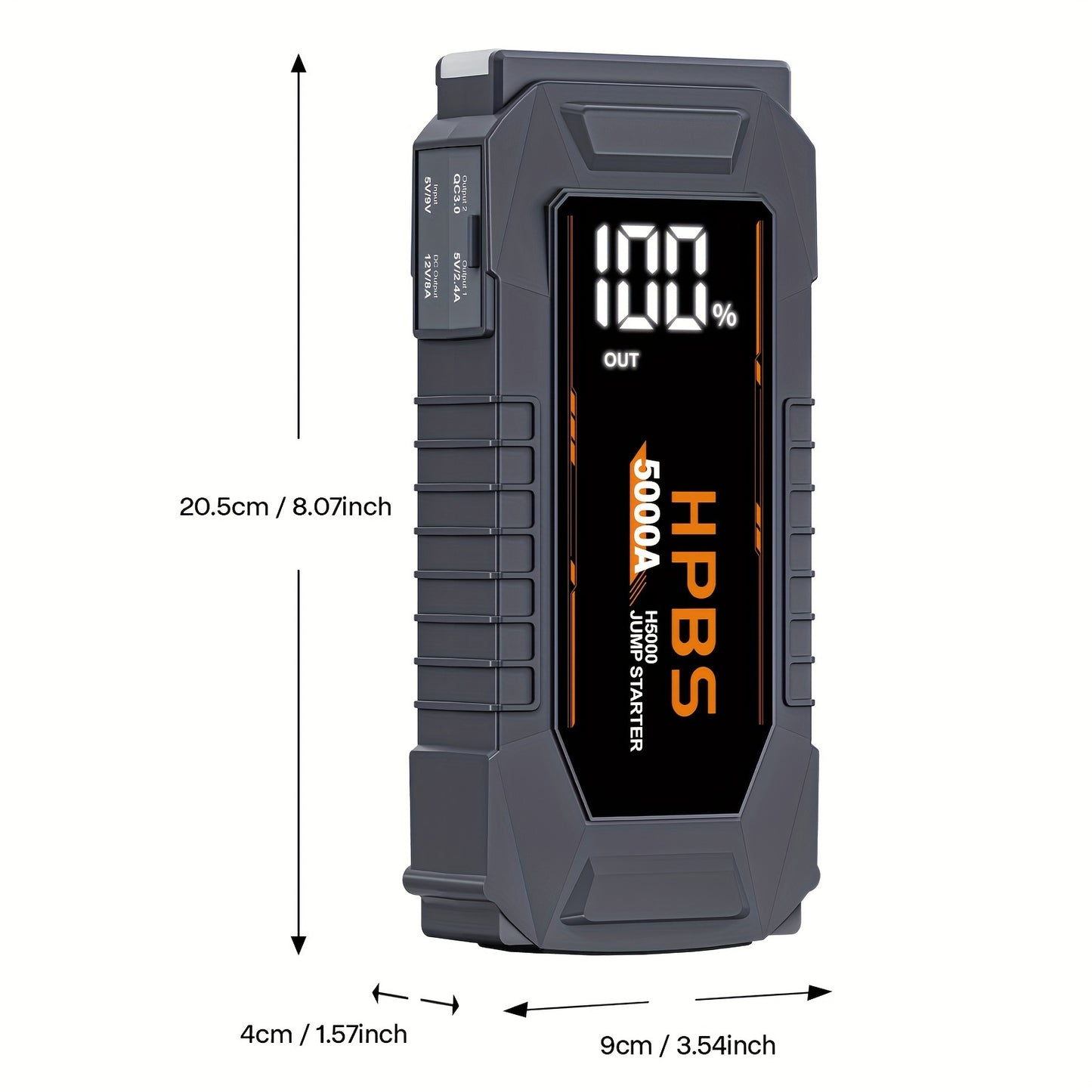 24000mAh HPBS 5000A Jump Starter Battery Pack with 12V Power Bank.