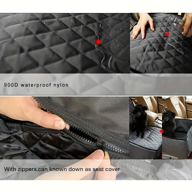 Deluxe Dog Car Seat Cover with Zipper - Scratch & Hair Resistant Pet Seat Protector for Cars, Trucks, and SUVs