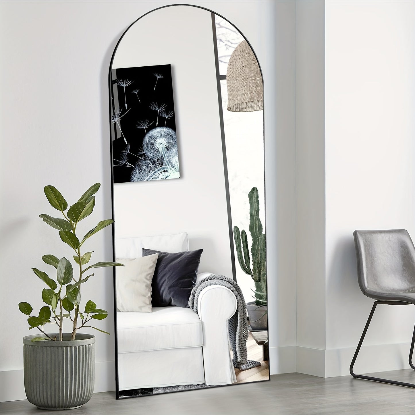Standing Full Body Mirror - Sturdy Aluminum Alloy Frame,