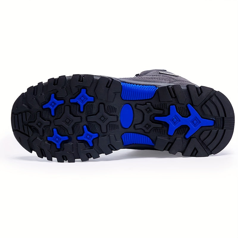 Comfy PU Leather Men's High Top Lace Up Durable Hiking Boots