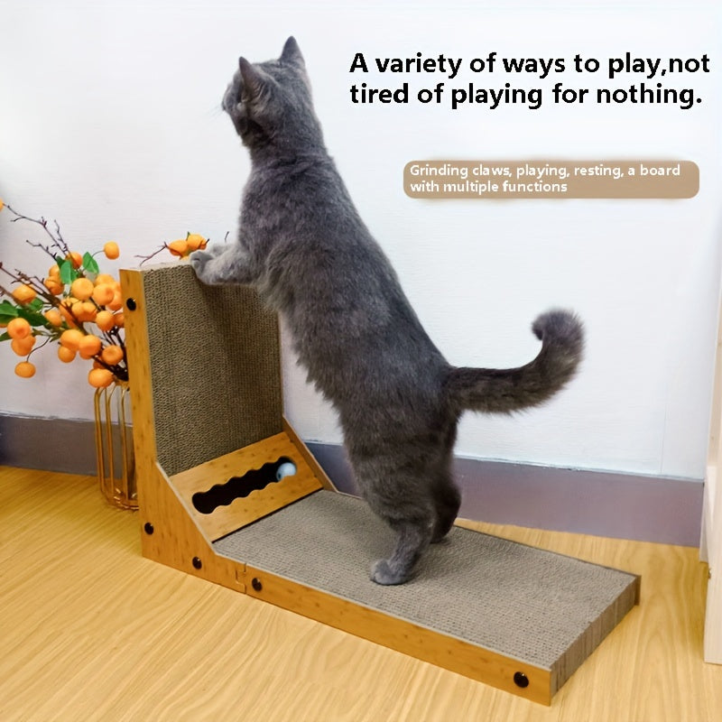 Large L-Shaped Cat Scratcher Board - Double-Sided, Wear-Resistant