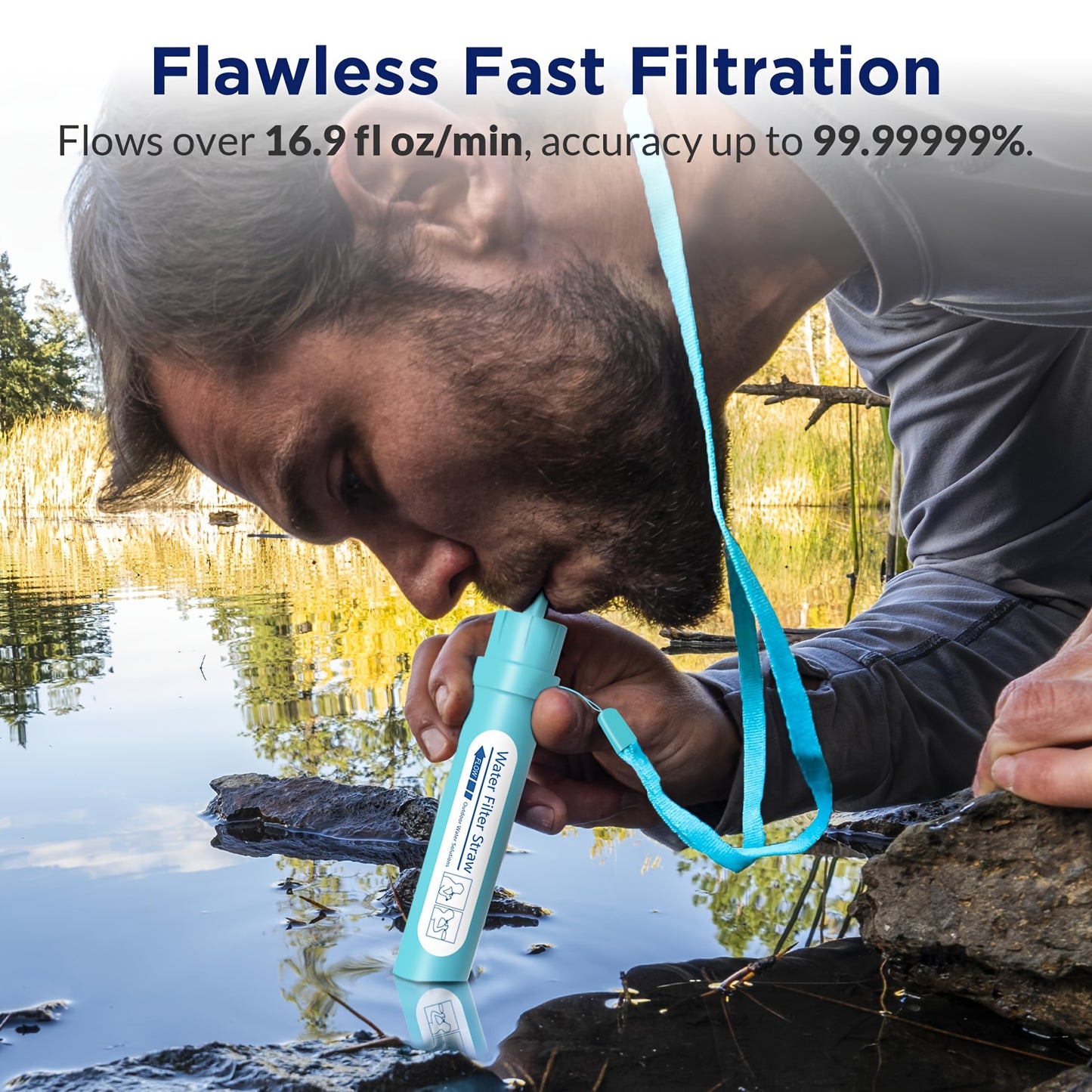 2/4pcs Ultra-Portable Water Purification Straw -