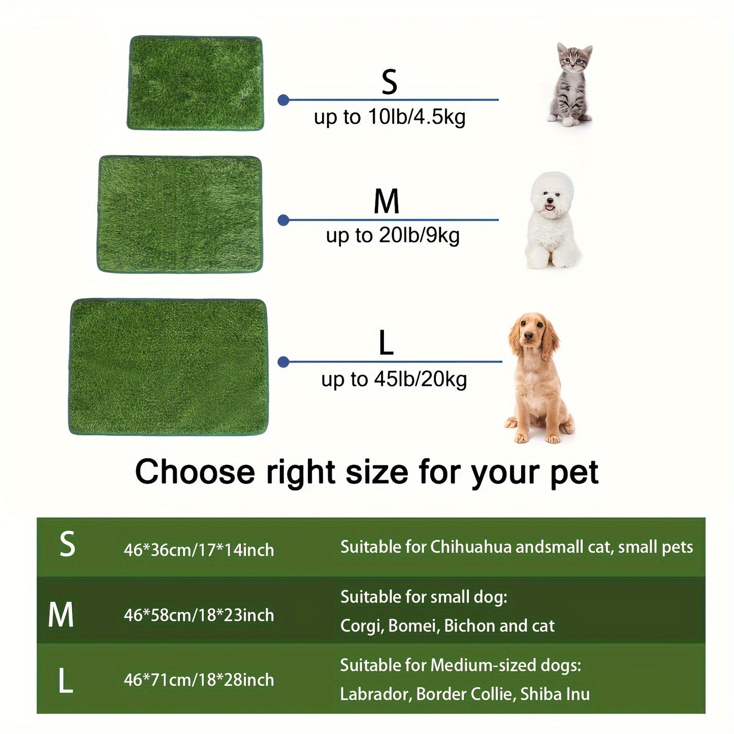 Ultimate Washable Pet Grass Mat - Reusable, Odor-Control