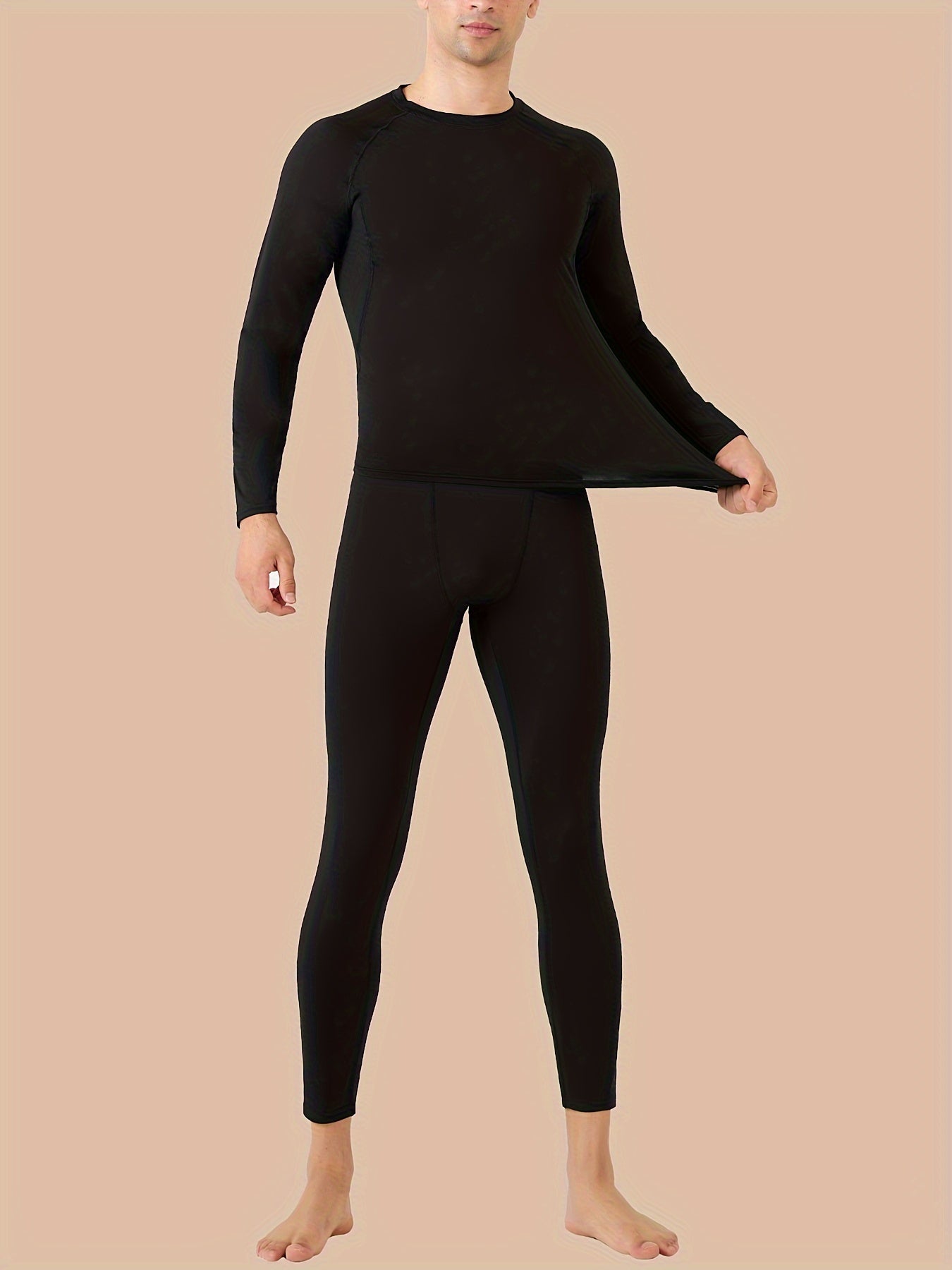 6pcs Men's Thermal Fleece-Lined Base Layer Set