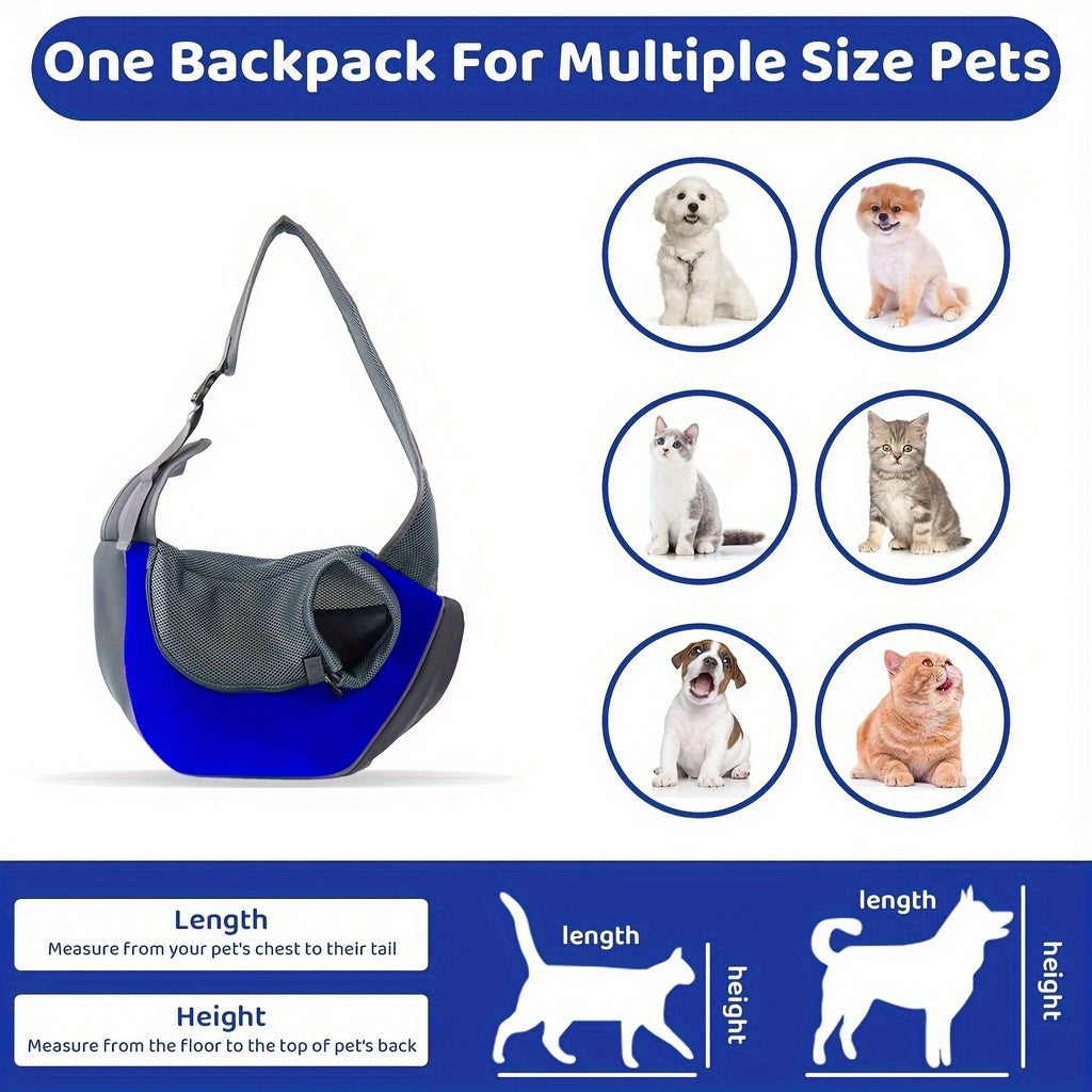 Comfortable Pet Sling Carrier - Breathable Mesh & Oxford Fabric