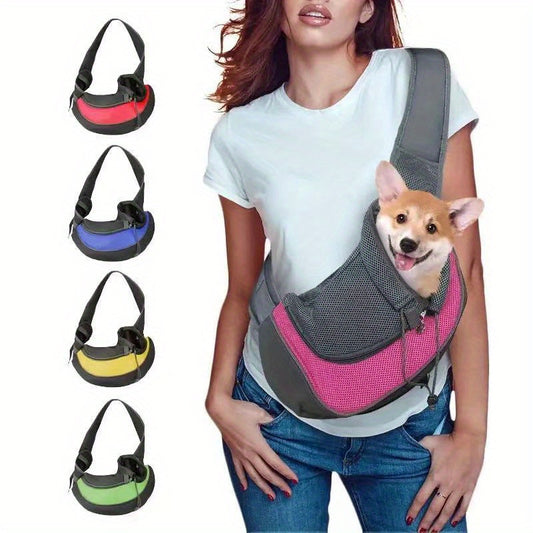 Comfortable Pet Sling Carrier - Breathable Mesh & Oxford Fabric