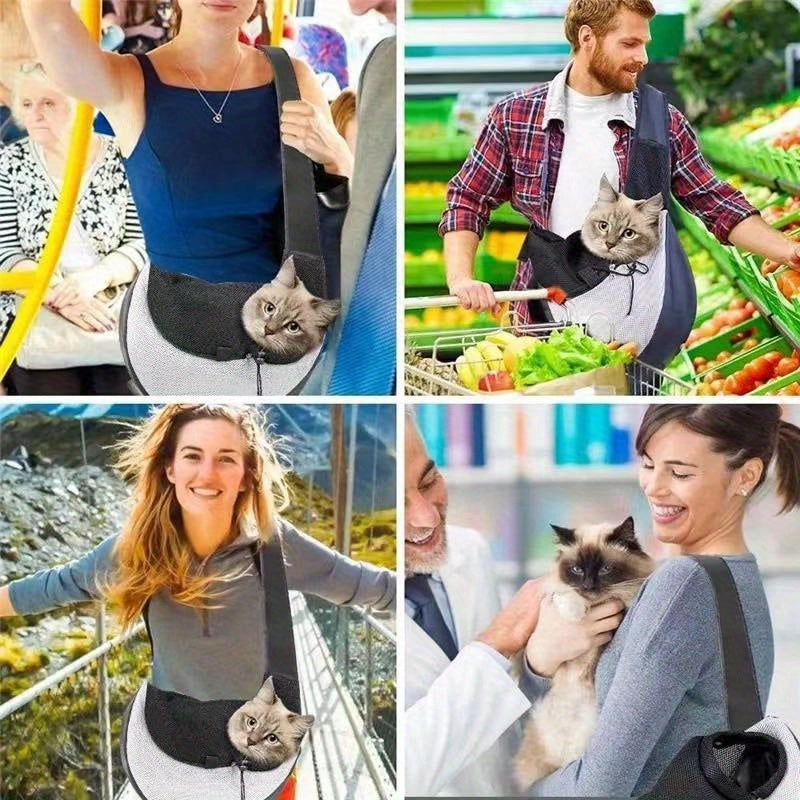 Comfortable Pet Sling Carrier - Breathable Mesh & Oxford Fabric