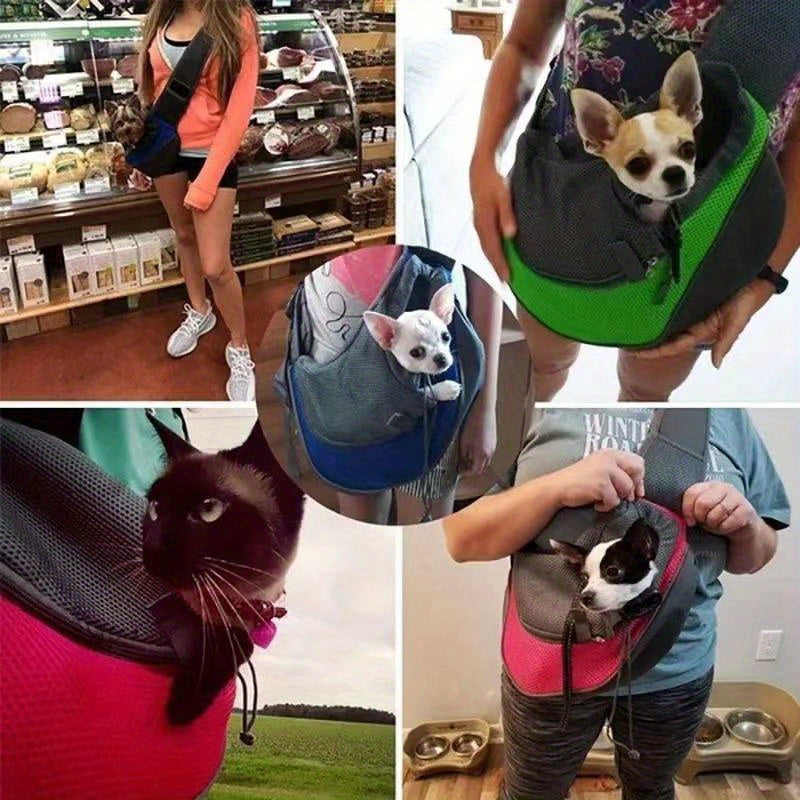 Comfortable Pet Sling Carrier - Breathable Mesh & Oxford Fabric