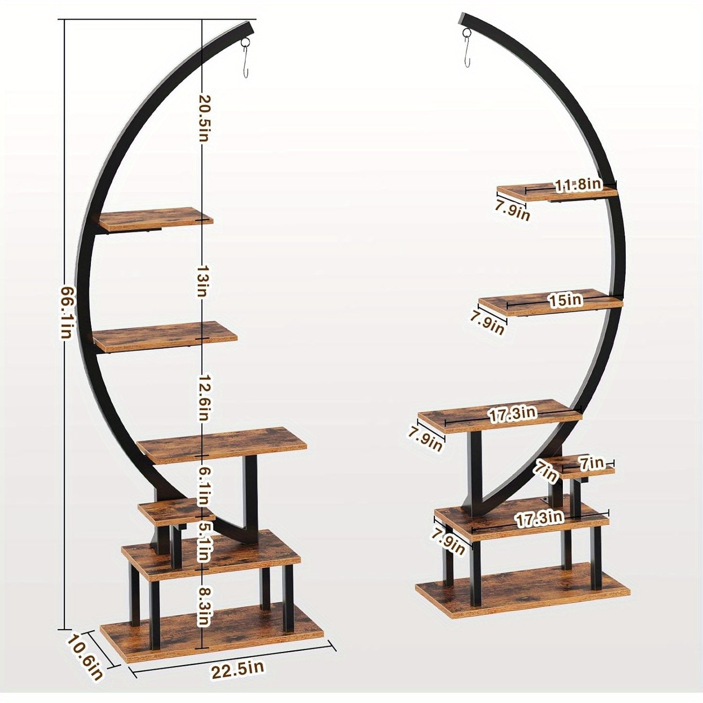 2 Pack 7 Tiered Metal GREENSTELL Plant Stand with Grow Lights