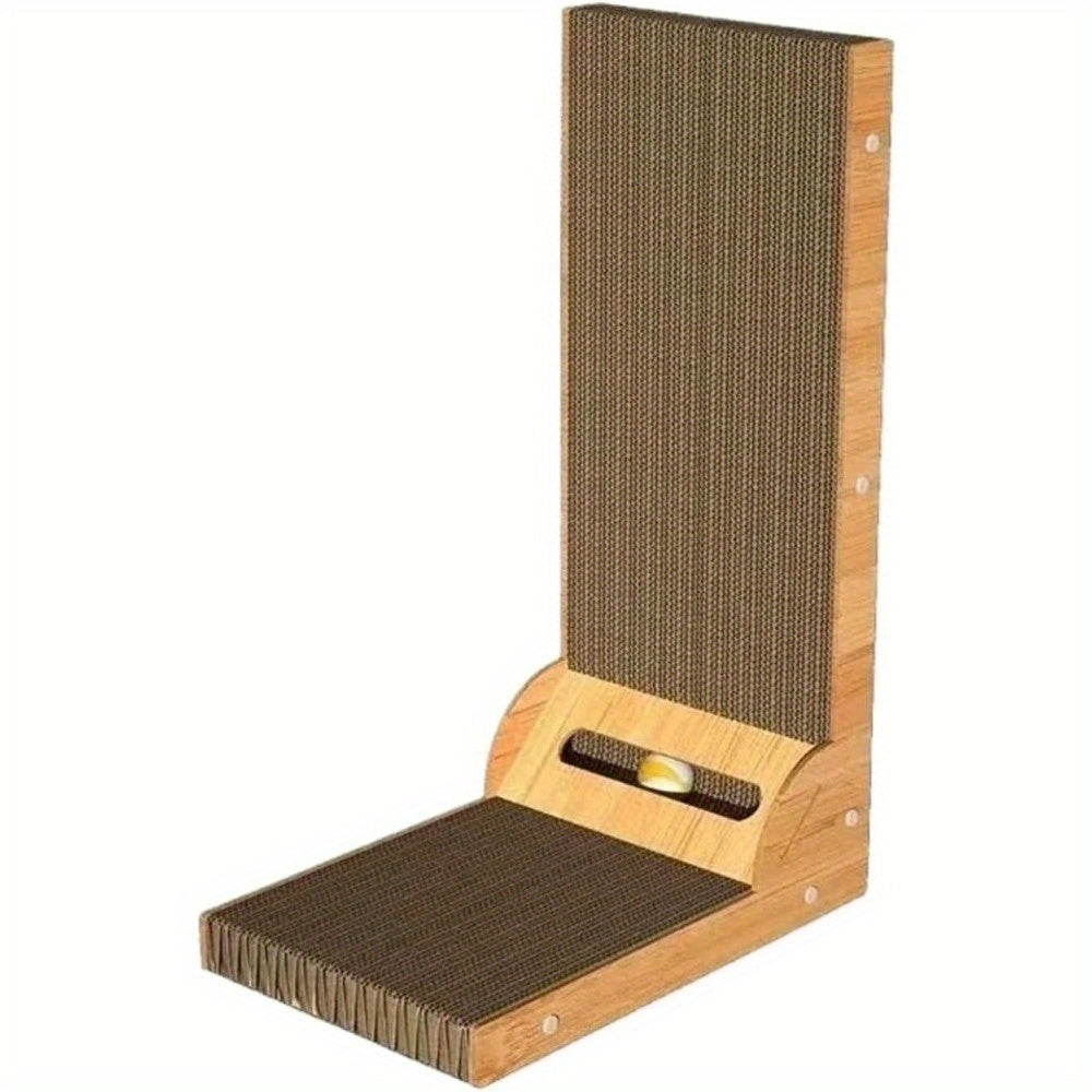 Large L-Shaped Cat Scratcher Board - Double-Sided, Wear-Resistant