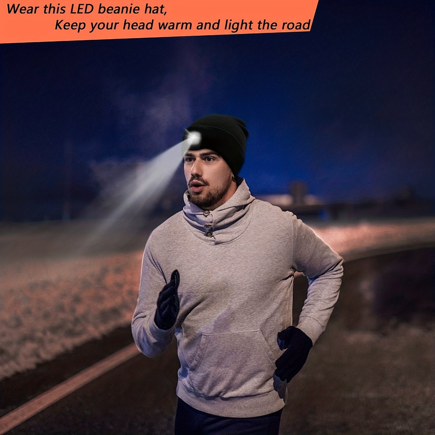 Unisex LED Light Beanie Hat: