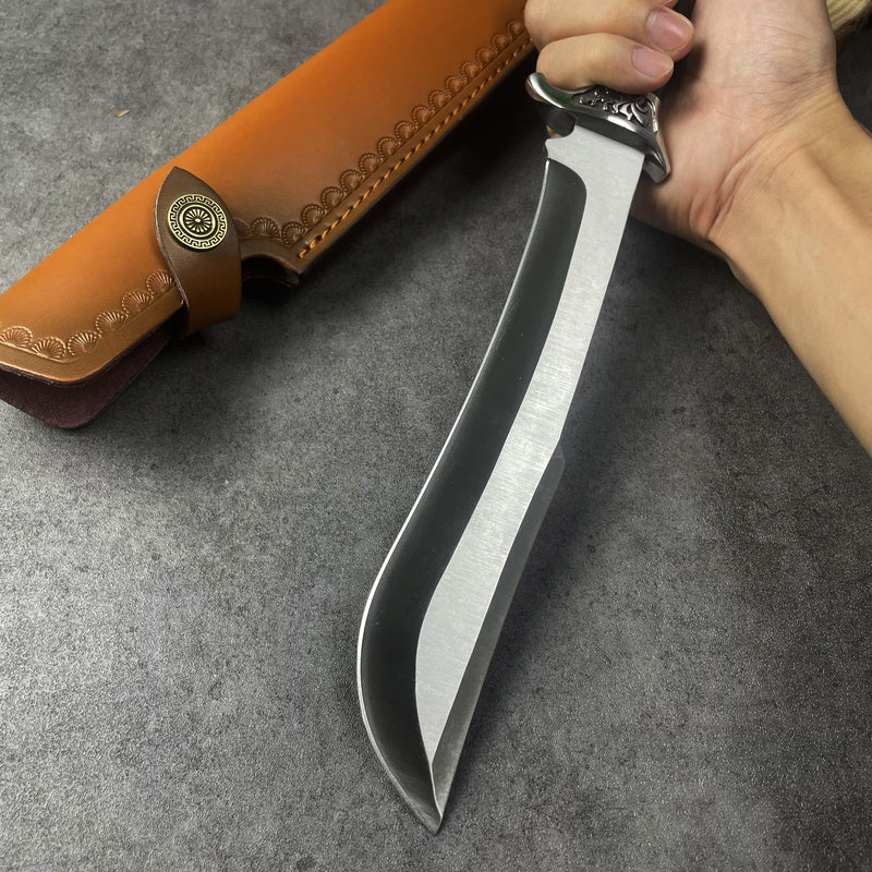 1 High Hardness Black Wooden Handle Fixed Blade Outdoor Knife