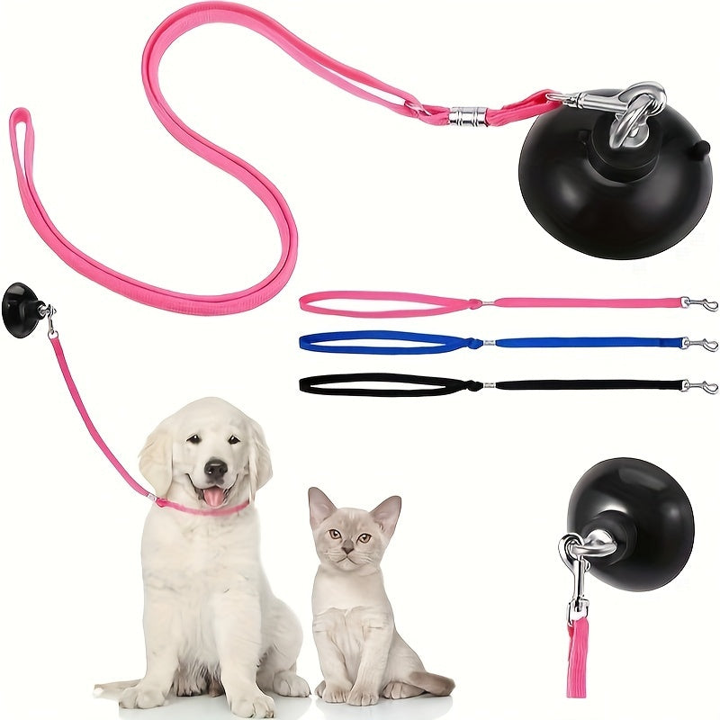 Bathing Tether with Suction Cup Anchor, Pet Grooming Bathtub Restraint.