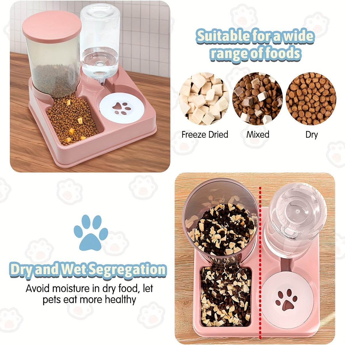 2-in-1 Automatic Pet Feeder and Waterer Set