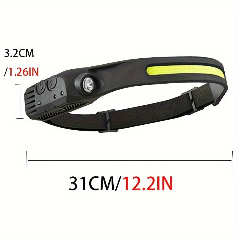 3PCs COB&LED Headlamp, Multi-mode Induction Headlight