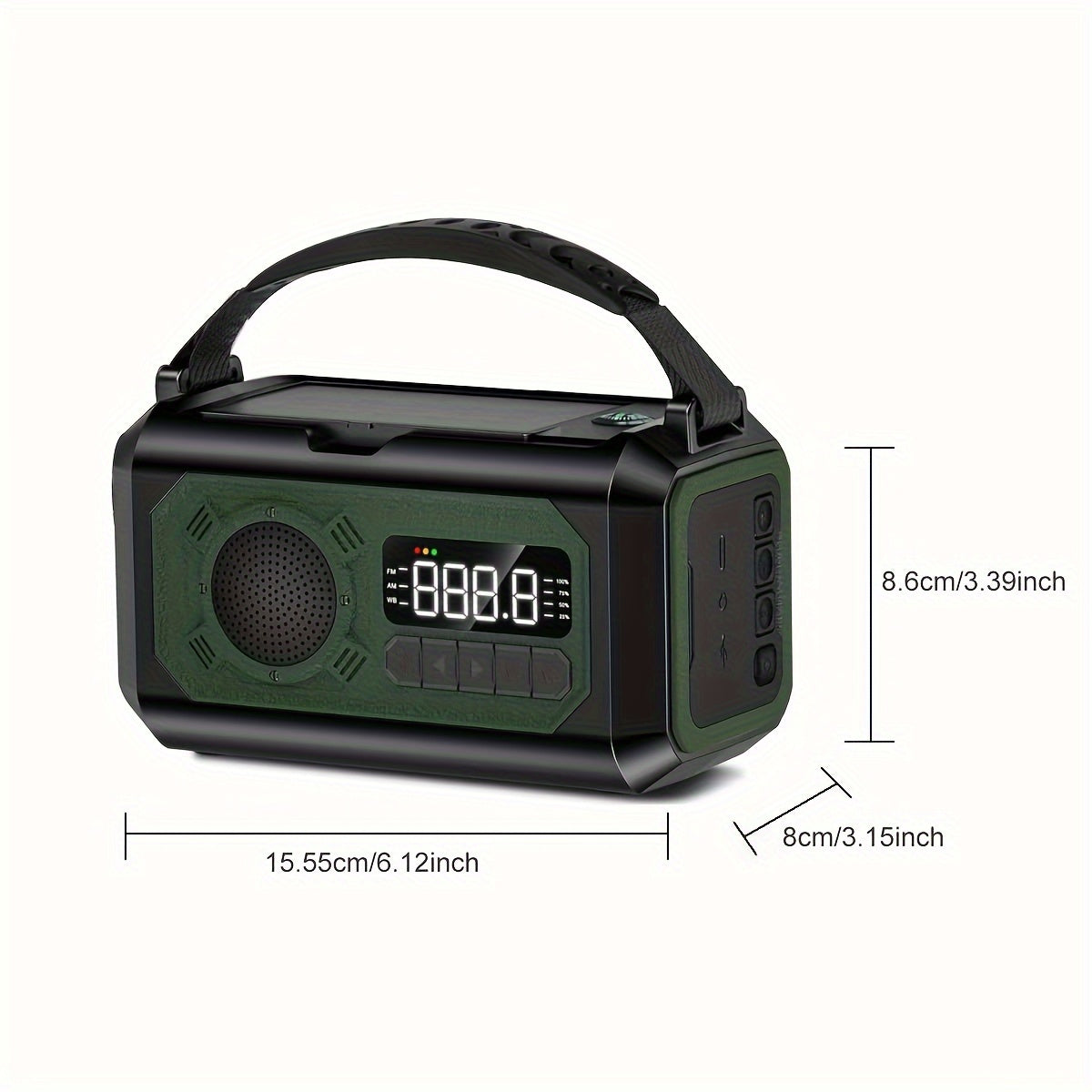 12000mAh Emergency Weather Radio - High-Capacity Solar Charger