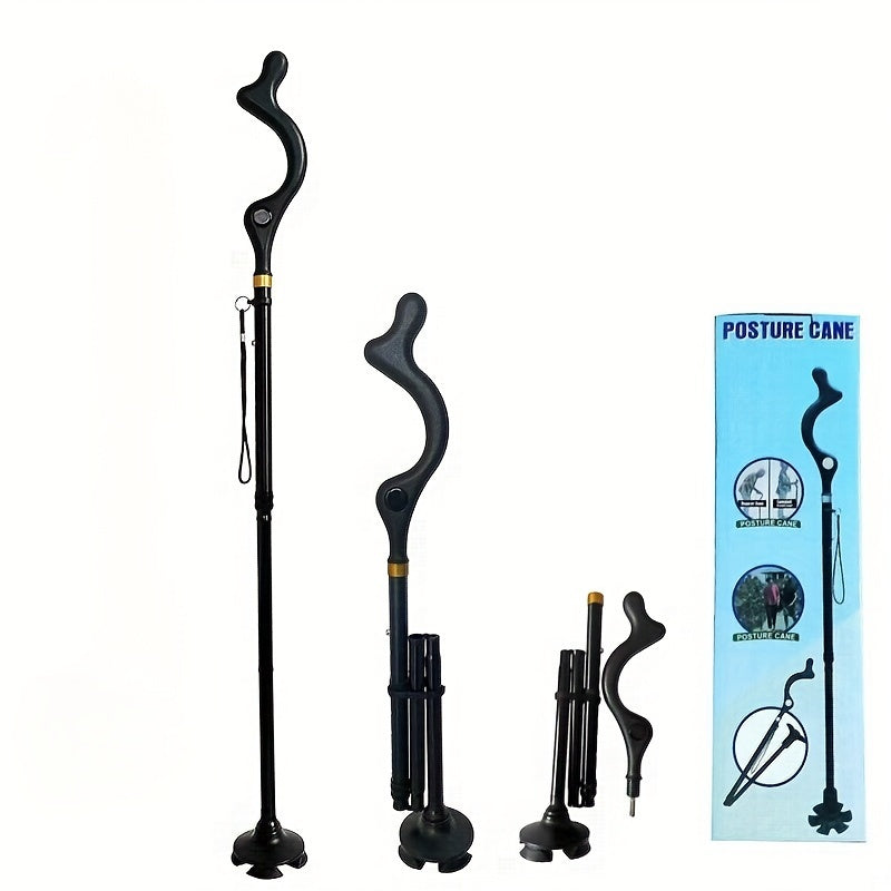 Ultra-Lightweight Trekking Companion - Durable Aluminum Alloy Folding Stick