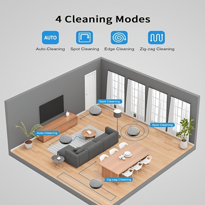 Robot Vacuum Cleaner And Mop Combo, WiFi/App Controlled