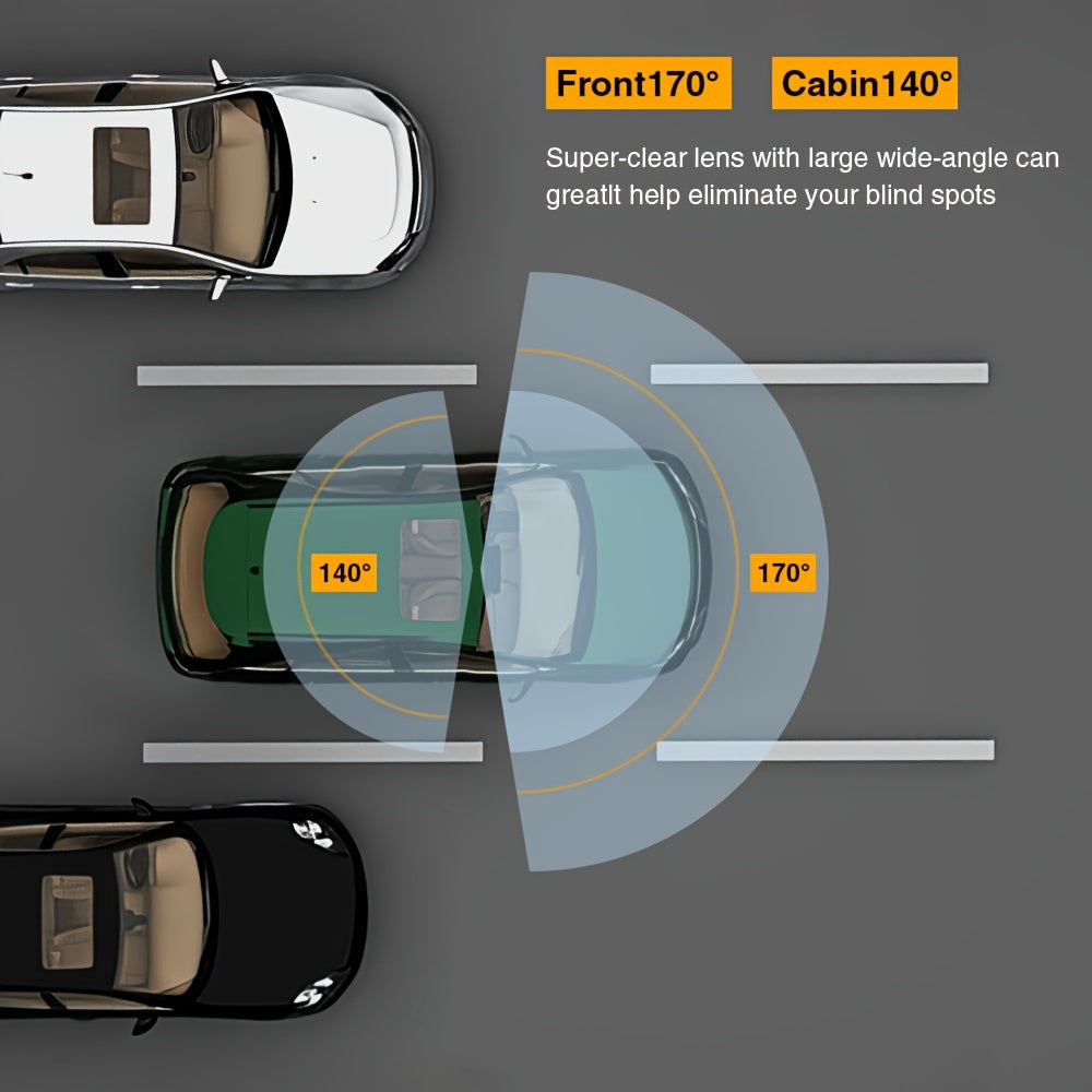 3.16 Inch IPS Screen Dual-Lens Dash Camera.