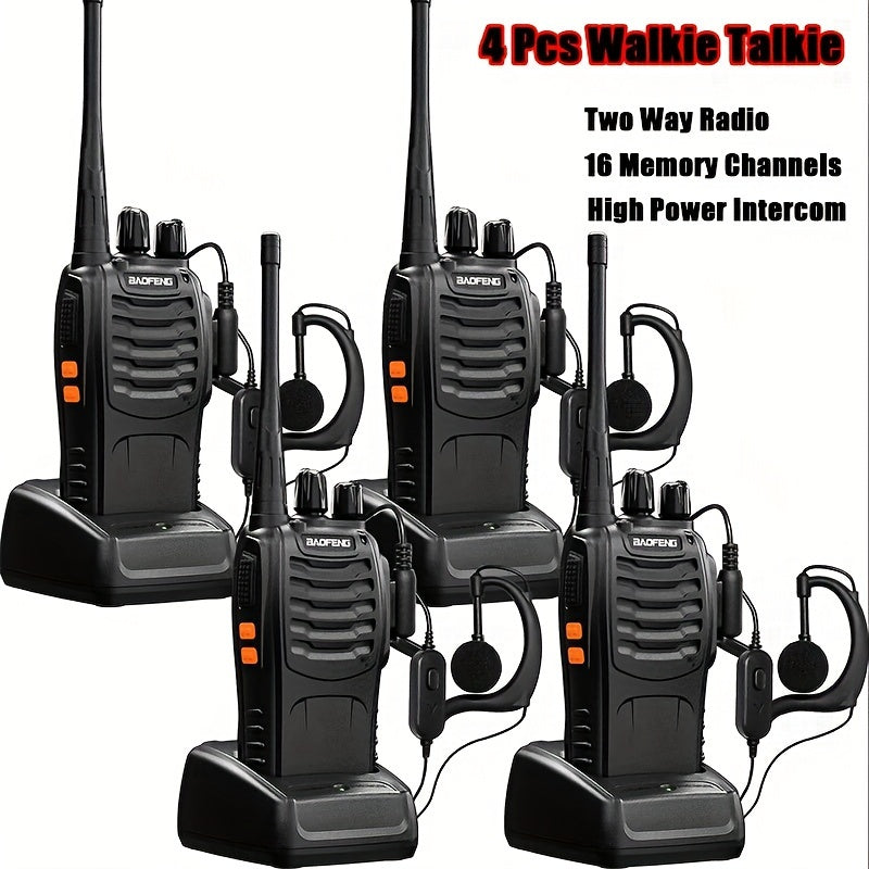 4pcs Walkie Talkie, 4 Pack Portable 2 Way Radios