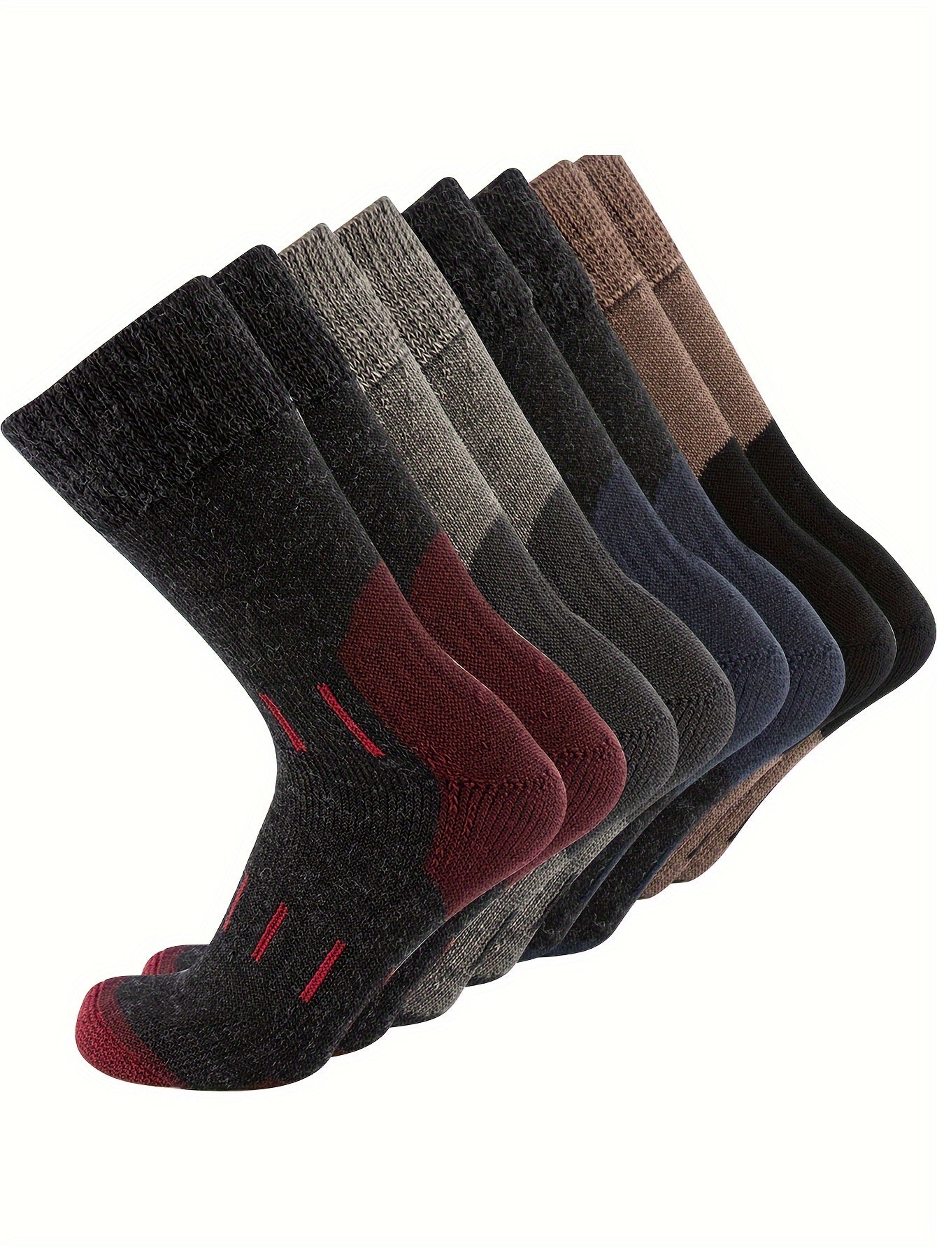 4 Pairs of Premium 79% Merino Wool Athletic Crew Socks for Men - US Sizes 10-13