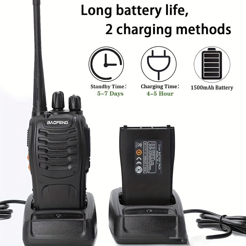 4pcs Walkie Talkie, 4 Pack Portable 2 Way Radios