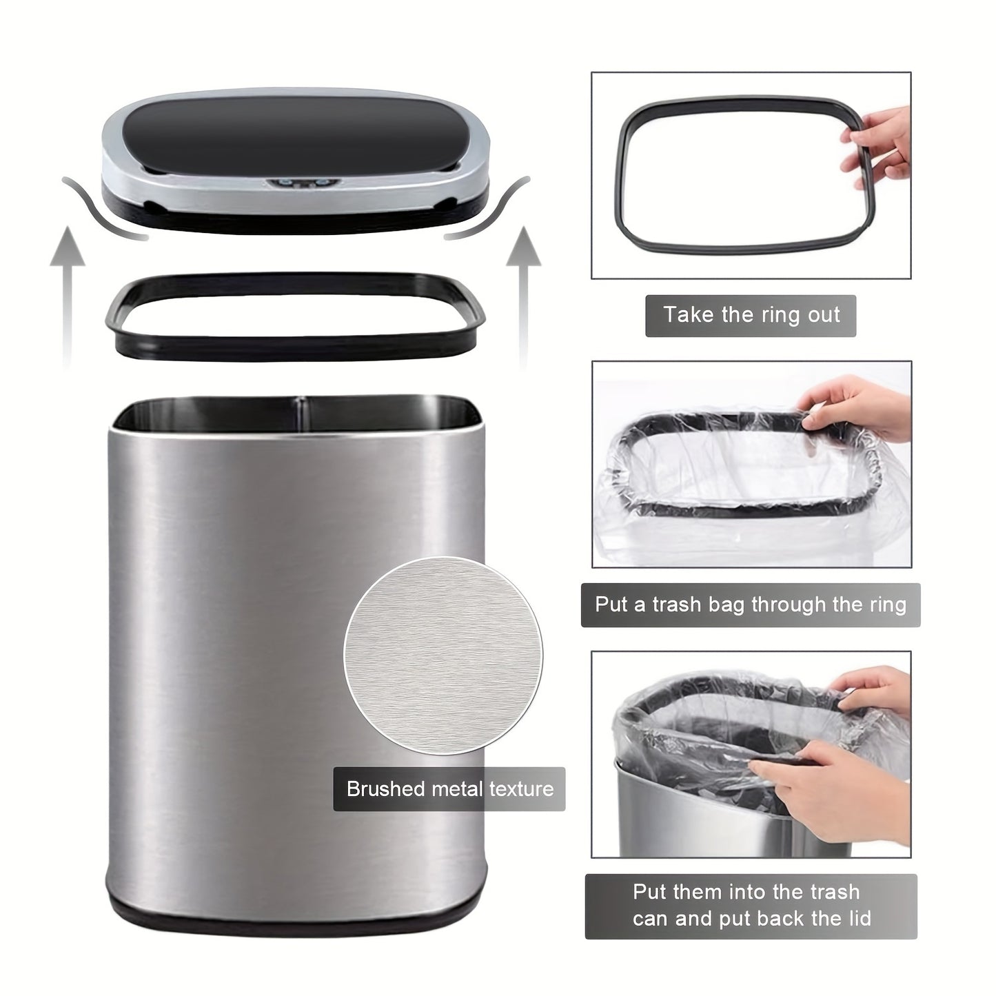 13 Gallon Trash Can Kitchen Waste Bin