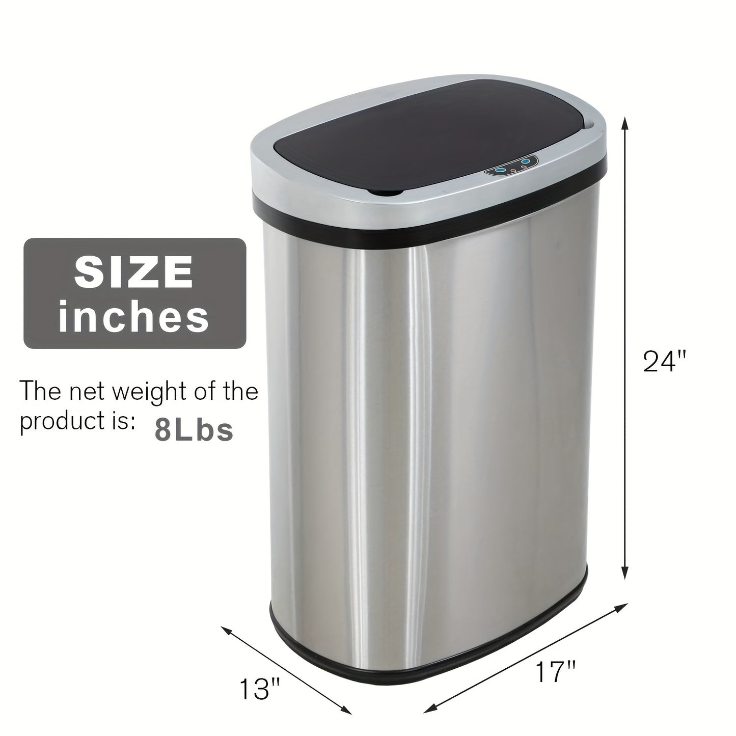 13 Gallon Trash Can Kitchen Waste Bin