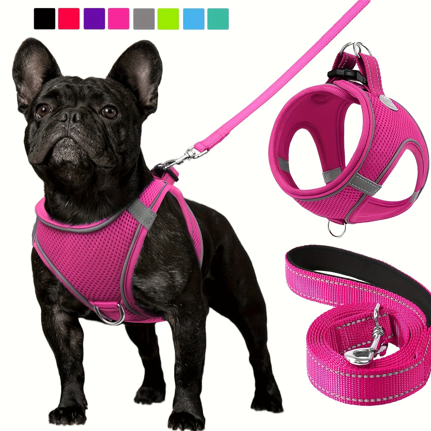 Ultimate Comfort Reflective Step-In Dog Harness and Leash Set