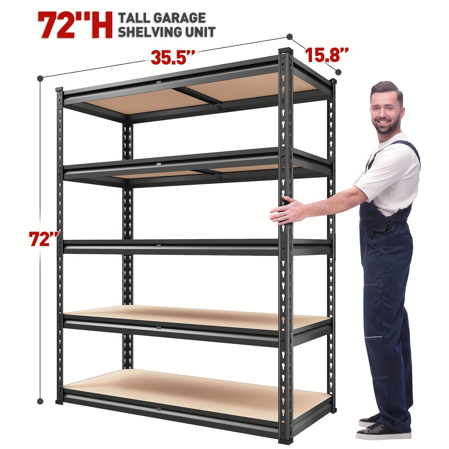 2000LBS Garage Shelving 72''H Storage Shelves