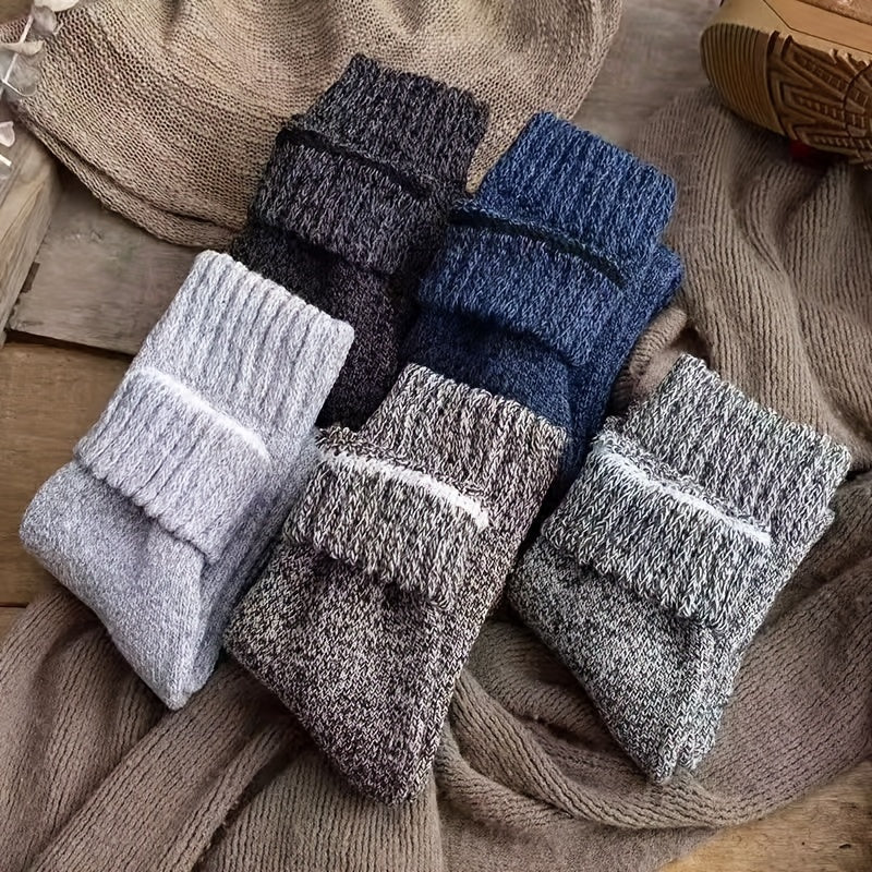 5 Pairs Merino Wool Warm Crew Socks