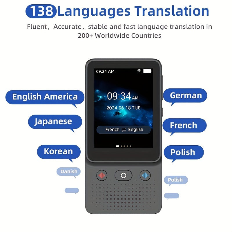 138 Languages Real-Time Portable Voice Translator