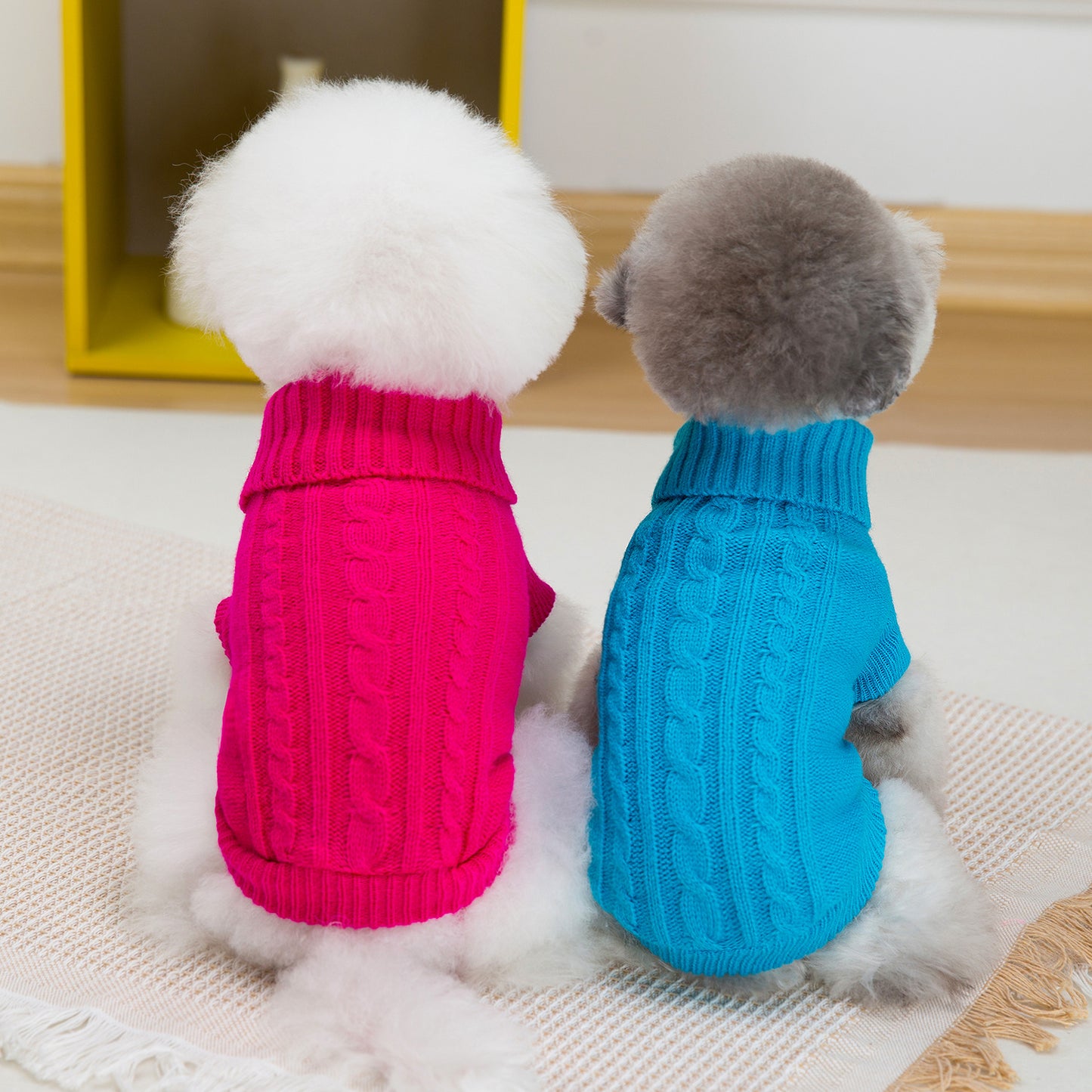 1pc Cozy Turtleneck Knit Dog Sweater