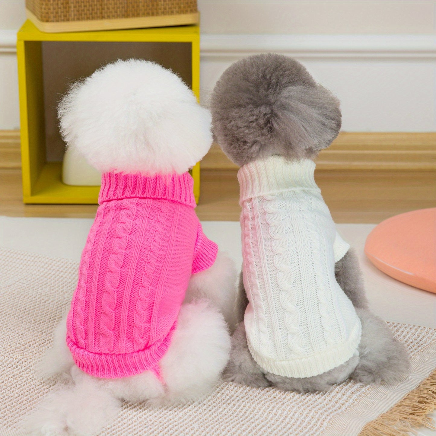 1pc Cozy Turtleneck Knit Dog Sweater