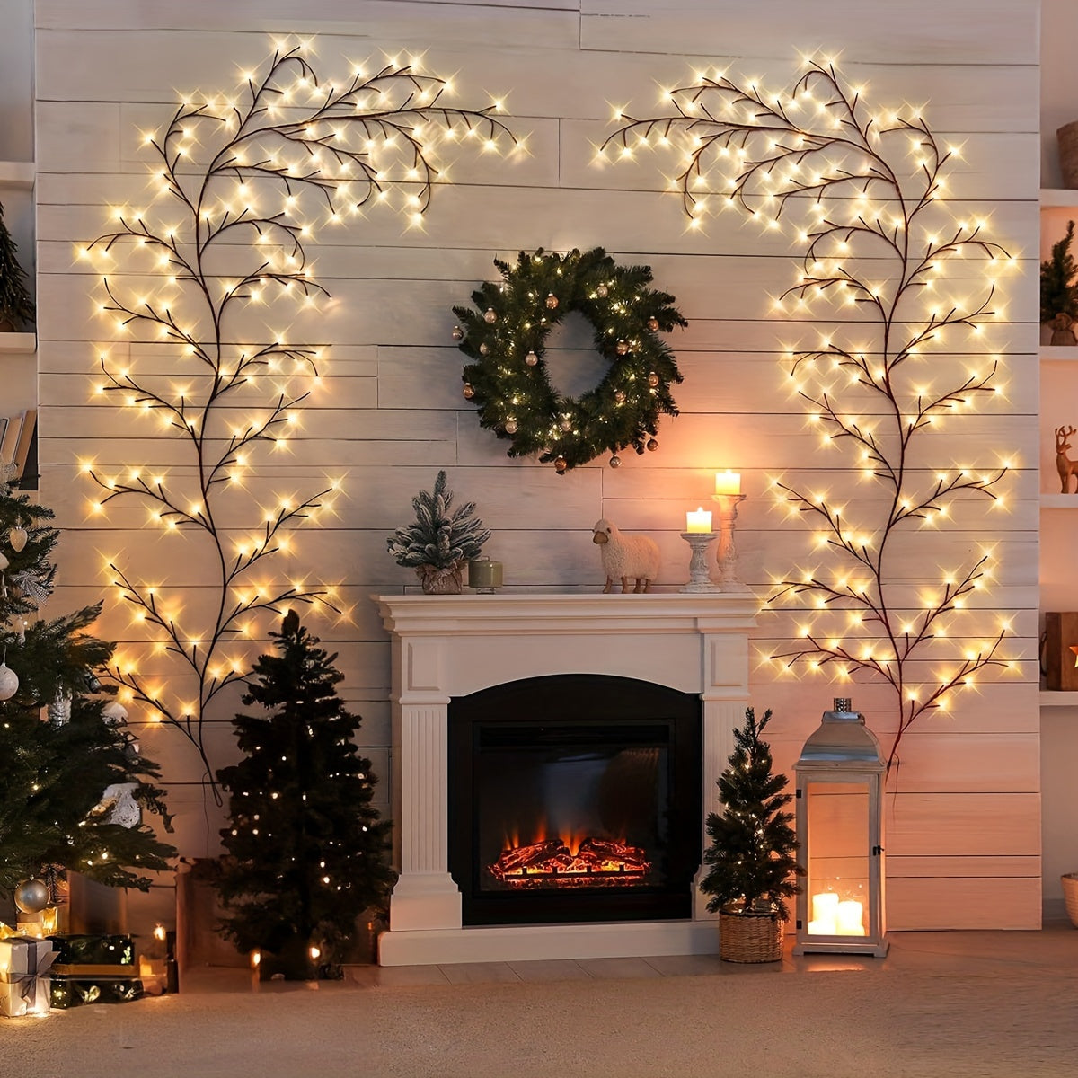 1Pc 72/96LEDS Bendable Willow Vine Lights,