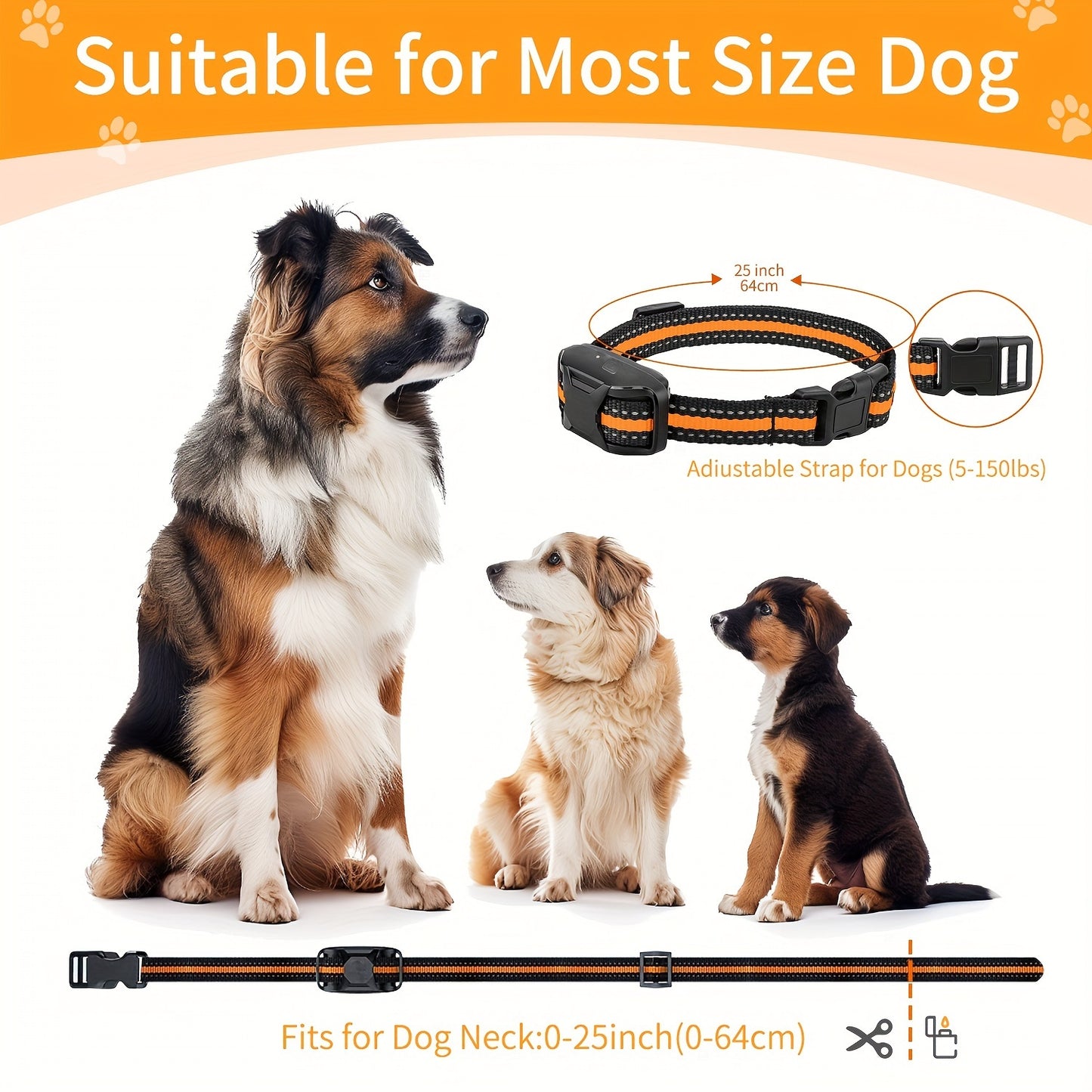 1/2 Collars, 3300ft Range Dog Training Collars With Remote