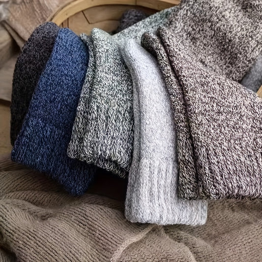 5 Pairs Merino Wool Warm Crew Socks