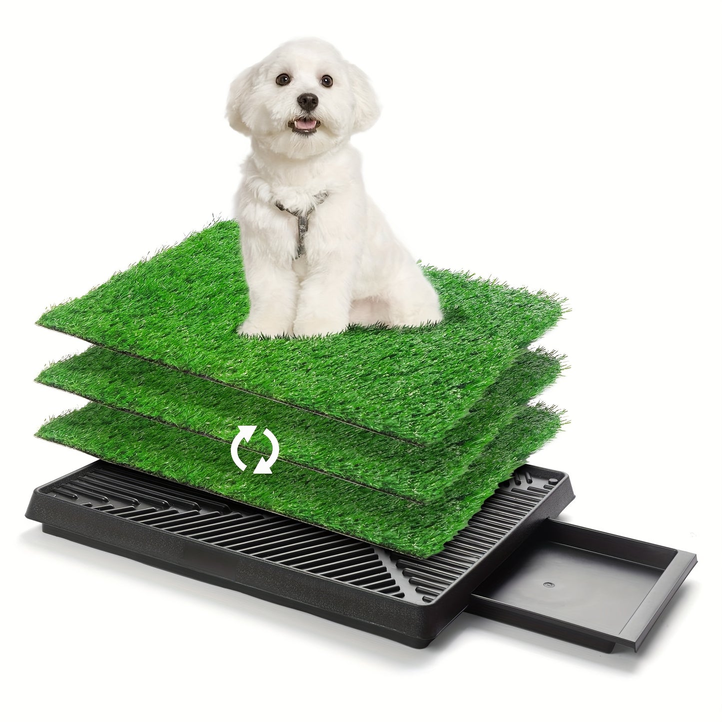 25" X 20" Dog Grass Pad Indoor Potty With Collection Tray