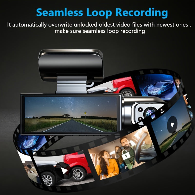 3.16 Inch IPS Screen Dual-Lens Dash Camera.