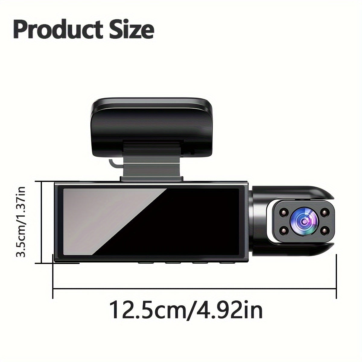 3.16 Inch IPS Screen Dual-Lens Dash Camera.