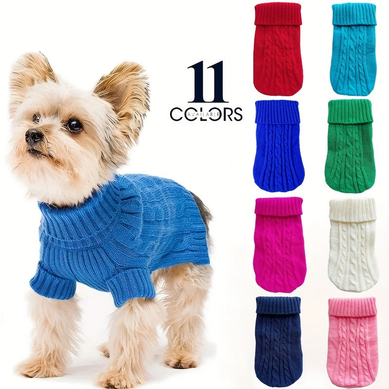 1pc Cozy Turtleneck Knit Dog Sweater